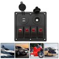 thumbnail image 4 of 4 Gang Marine Rocker Switch, Boat Rocker Switch Panel 12-24V DC 4.8A  For Trucks Red, 4 of 8