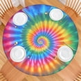 thumbnail image 2 of Rainbow Tie Dye Mandala Pattern Round Fitted Tablecloth with Elastic Edge,Dining Table Cover Waterproof,Outdoor Round Tablecloth for Camping,Dining,Indoor and Outdoor, 2 of 7