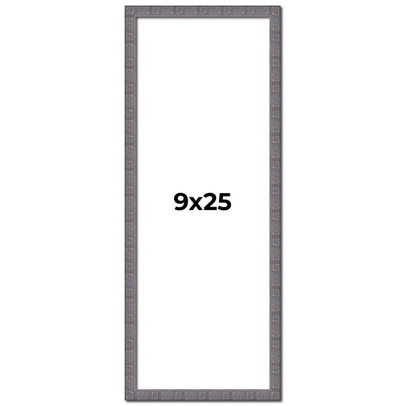 9x25 Frame Blue Kingsley Pewter Solid Wood Picture Frame Width 0.75 Inches |Interior Depth 0.5