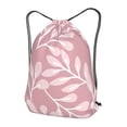 thumbnail image 3 of XMXT Waterproof Gym Bag, Pink Leaf Texture Pattern Drawstring Backpack for Men, m Pink, 3 of 8