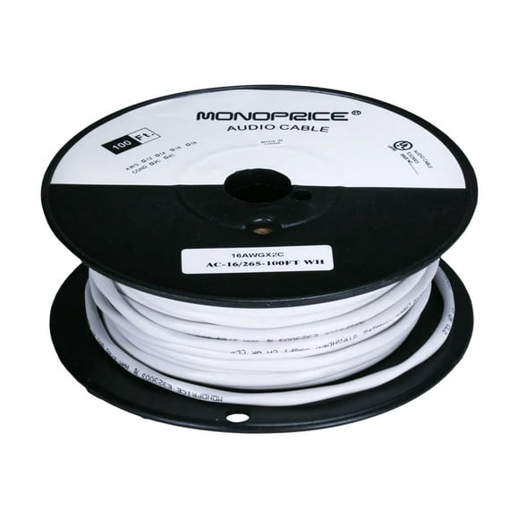 Monoprice Access Series - Bulk speaker cable - 100 ft - white