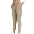 thumbnail image 4 of Erwazi Pantalons de Jogging Cargo pour Femmes, Bas Resserré, Pantalons de Sport Décontractés d'Automne avec Poches, 4 of 8