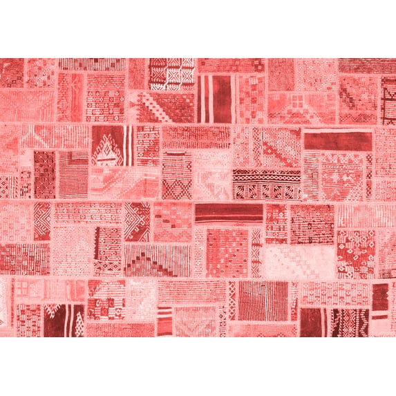 Ahgly Company Indoor Rectangle Patchwork Red Transitional Area Rugs, 8' x 10'