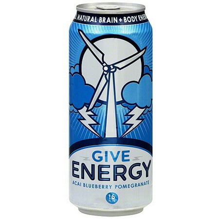 Give Energy Drink, Acai Blueberry, 16 oz. (Pack of 12)