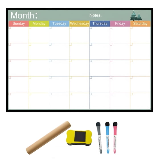 Whiteboard Calendar Set Magnetic 11 x 16in Fridge Calendar Dry Erase Planner