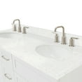 thumbnail image 3 of Ariel Hamlet 60 In. Double Oval Sink Bathroom Vanity With Carrara White Quartz Countertop 1.5 Edge In White, 3 of 11