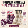 thumbnail image 4 of Girls Micro Cozy Socks, 2 Pack with Playful Ears and Soft Plush Fabric, PURPLE, S/M, 4 of 8