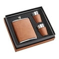 thumbnail image 1 of Creative Gifts International 002306 Leatherette Flask & Shot Set, Caramel, 1 of 3