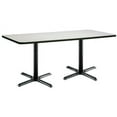 thumbnail image 5 of KFI Studios Mode 2.5' x 6' Bistro Table, Medium Oak, Black Base, 5 of 7