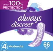 Always Discreet Moderate Incontinence Pads, 66 Count