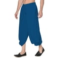 thumbnail image 2 of eloria Men's Dhoti Indian Men's Rayon Dhoti Aladdin Style Pants, Color: Navy Blue | Free Size, 2 of 5