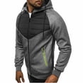 thumbnail image 3 of Hombres nueva moda Casual Patchwork Delgado Sudadera con capucha prendas de vestir blusa cremallera sudadera abrigo Fridja  hkj5048, 3 of 4
