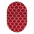 thumbnail image 3 of Unique Loom Trellis Shag Collection Area Rug - Ruby (5' 3" x 8' Oval Burgundy Red/Ivory), 3 of 11