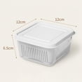 thumbnail image 2 of Refrigerator Crisper Box Fruit Containers for Fridge Large Capacity Double Drain Box Food Drainage Preparation Box with Lids &Removable for Keeping Meat, Vegetable, Egg, Fruit, Berry and Nut Fresh, 2 of 6