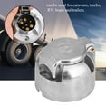 thumbnail image 3 of 12V 7Pin Trailer Plug Socket Connector Adapter Ideal European Standard  Light Transfer Aluminium Brass Silver 7 Pin Caravan RV Boat Truck, 3 of 7