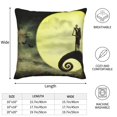 thumbnail image 5 of Funda de almohada de arpillera de lino decorativa de Pesadilla antes de Navidad, funda de cojín cuadrada para sofá o coche, sin relleno de almohada (16 x 16, 18 x 18, 20 x 20 pulgadas, negro), 5 of 5