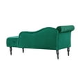 thumbnail image 4 of 60" Velvet Chaise Lounge Buttons Tufted Nailhead Trimmed Solid Wood Legs with 1 Pillow, Chaise Lounge for Office, Living Room, Studio, Apartment (Left Arm Design as Shown in the Picture), 4 of 6