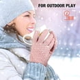 thumbnail image 5 of 4 pares de guantes de invierno para mujer con pantalla táctil, cálidos guantes de punto con forro polar y puños elásticos, guantes de invierno para enviar mensajes de texto 931, 5 of 5