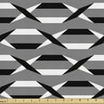 thumbnail image 1 of Modern Fabric by the Yard Upholstery, Horizontal Arrangement of Intersecting Streaks Geometrical Details, Decorative Fabric for DIY and Home Accents, Dimgray Charcoal Grey by Ambesonne, 1 of 5