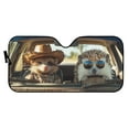 thumbnail image 2 of Uorisanigo Car Windshield Sun Shade Funny Animals Driving Pattern Washable Car Shade Front Windshield for Most Sedans SUV Truck Auto Sunshade Car Sun Visor Block UV Rays and Heat Keep Cool, 2 of 7