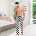 thumbnail image 7 of Footprint Cat Checkered joogoo Men's Pajama Pants Cotton Long Sleepwear Lounge Pants S, 7 of 7