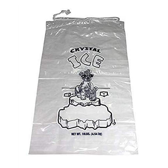 10 lb Ice Bags with Drawstring 11 in x 19 in x 1.4 mil Pack of 500 Heavy Duty Commercial Grade