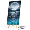 thumbnail image 2 of Delfín Luna pintura al óleo por números DIY pintado a mano sobre lienzo decoración del hogar regalo Tmvgtek decoración de arte en el hogar, 2 of 9