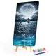 thumbnail image 1 of Cuadros Decorativos Delfín Luna pintura al óleo por números DIY lienzo pared arte imagen artesanía decoración del hogar Ehuebsd Nuevos Originales, 1 of 9