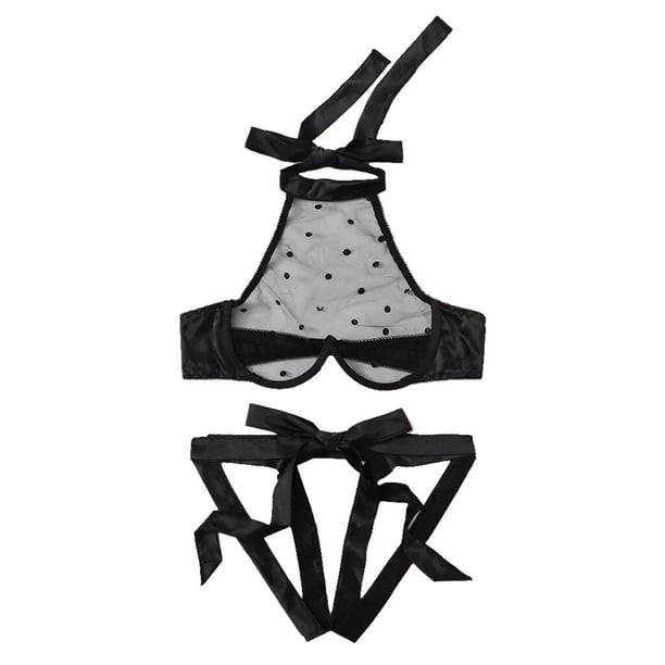 Gibobby Sujetador De Encaje Para Mujer Camisón de encaje para mujer, lencería sexy de encaje para novia(Negro, CH)