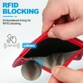 thumbnail image 3 of Billetera delgada minimalista de cuero para el bolsillo frontal con bloqueo RFID, soporte para tarjetas de crédito, roja, 3 of 7