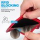 thumbnail image 3 of Billetera delgada minimalista de cuero para el bolsillo frontal con bloqueo RFID, soporte para tarjetas de crédito, roja, 3 of 7