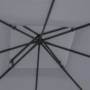 Outsunny Gazebo Replacement Canopy for Model 01 -0153, 2-Tier Top Cover for 9.84' x 9.84' Outdoor Gazebo, Charcoal (TOP ONLY)