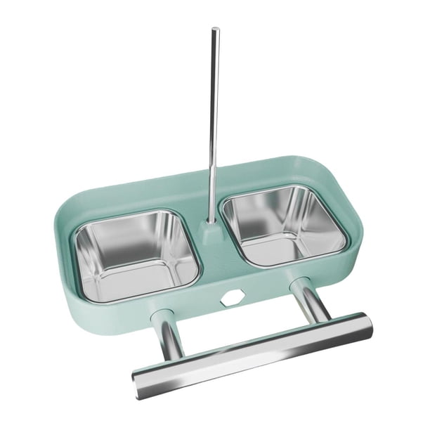 Comedero para pájaros para jaula, resistente, práctico y fácil de limpiar, contenedor de comida para jaula colgante. Plaza Verde