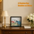 thumbnail image 5 of Travel Memory Box Shadow Display Case with Top Slot, Ticket Stub Holder for Keepsakes, Photos, Postcards, Souvenirs & Travel Collection, 11.4"x11.4" brown, 5 of 7