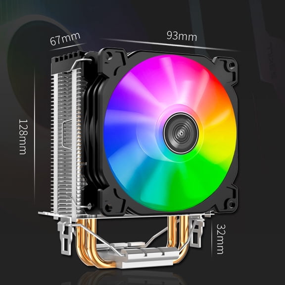GOOHOCHY Low Profile Cpu Cooler Dual Heat Pipes Cpu Cooling Fan with RGB Lighting Effect for Pc Enthusiasts 1Set
