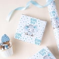 thumbnail image 4 of Baby Boy Wrapping Paper - Mini Roll - 17 Inch X 33 Feet - Adorable Blue Elephant Design for Baby Shower, Party, Holiday, 4 of 4