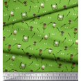 thumbnail image 2 of Soimoi Green polyester Crepe Fabric Pumpkin,Snake & Devil Cartoon Fabric Prints By Yard 52 Inch Wide, 2 of 3