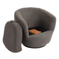thumbnail image 2 of 360° Swivel Accent Chair with Hidden Storage, Upholstered Round Barrel Armchair with Sturdy Metal Base, Modern Lounge Sofa Side Chair for Living Room Bedroom Waiting Room, 2 of 7