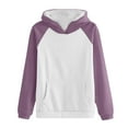 thumbnail image 4 of Timegard Sweatshirts for Women Long Sleeve Hoodies Pullover Fall Color Block Loose Tops with Pockets, 4 of 4