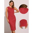 thumbnail image 2 of DARING DIVA Faux Suede Sleeveless Split Hem Dress M Red, 2 of 6