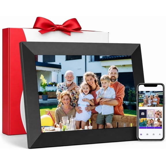 Digital Picture Frame, 10.1" WiFi IPS Touch Screen, Digital Photo Frame Gift,32GB Memory,Instant App Sharing,HD Touchscreen, for Parents&Grandparents