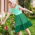 thumbnail image 5 of ATOGUTA Flower Girl Dress for Weddings Summer Ruffle Sleeve A Line Casual Party Dresses for Kids Size 5T-14, Green, 5 of 6