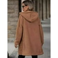 thumbnail image 5 of Texture Zip Up Long Sleeve Hooded Coat (S, Green), 5 of 5