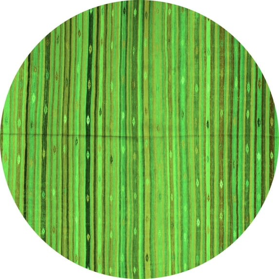 Ahgly Company Indoor Round Southwestern Green Country Area Rugs, 6' Round