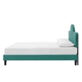 thumbnail image 4 of Platform Bed Frame, Full Size, Teal Blue, Velvet, Modern Contemporary, Bedroom Master Guest Suite Room, 4 of 10