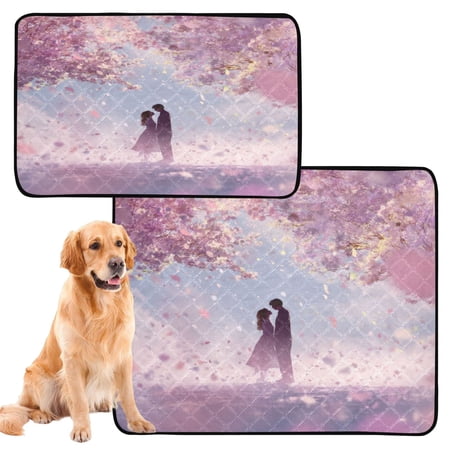 IAUYY Washable Pee Pads for Dogs Smallx3 Absorbent and Leak-Proof Non-Slip Reusable Puppy Pee Pads for Dogs Applicable to Playpen Potty Crate A Couple Of Lovers