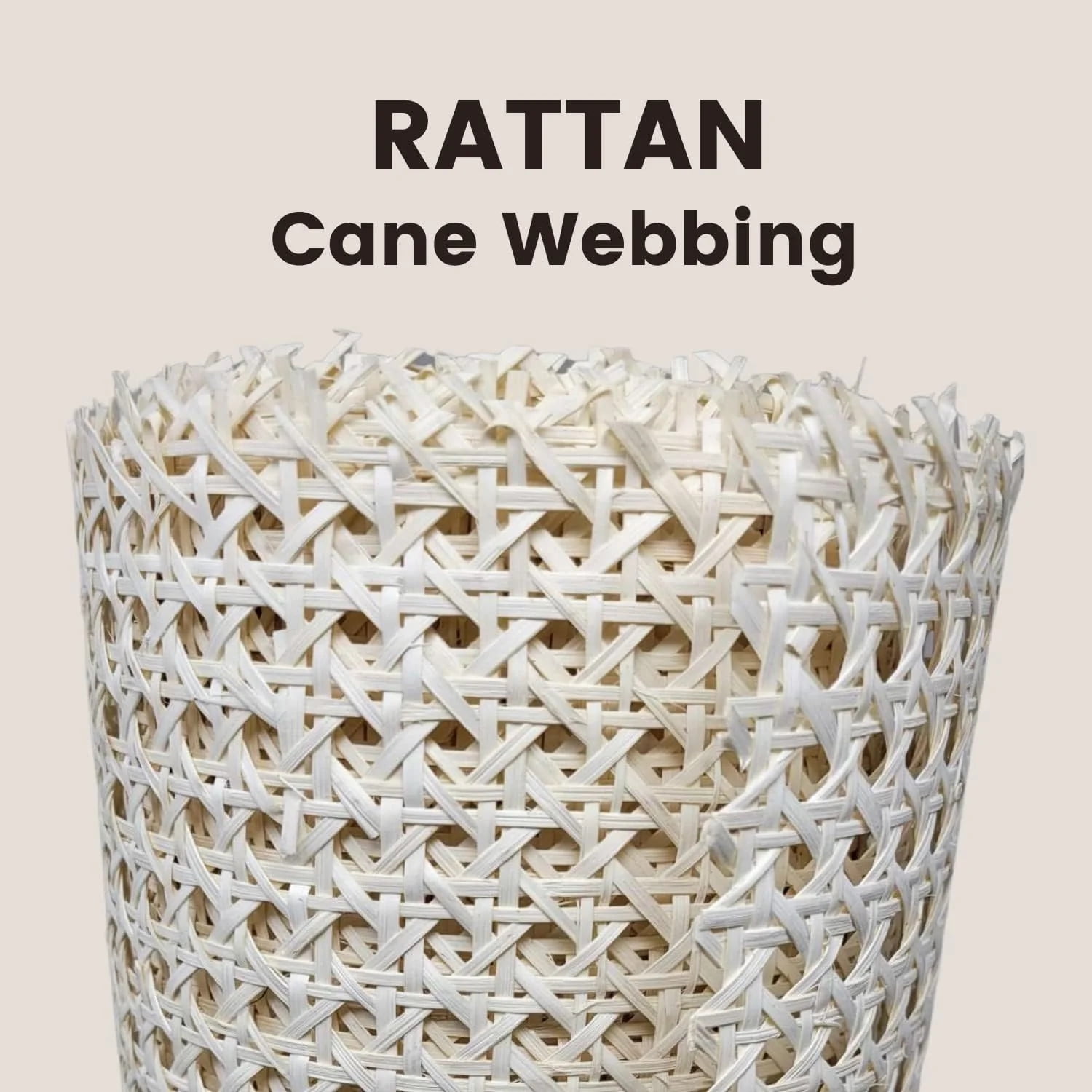 White Color Closed Rattan Cane Webbing Roll - TTRM12507 - Mây Tre