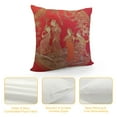 thumbnail image 4 of GOSMITH  A Pair of  Courtyard Scene Pillowcases, Red Oriental Chinese Style Decorative Manmade Cushion Cover Sofa Throw Pillow Case, 4 of 5