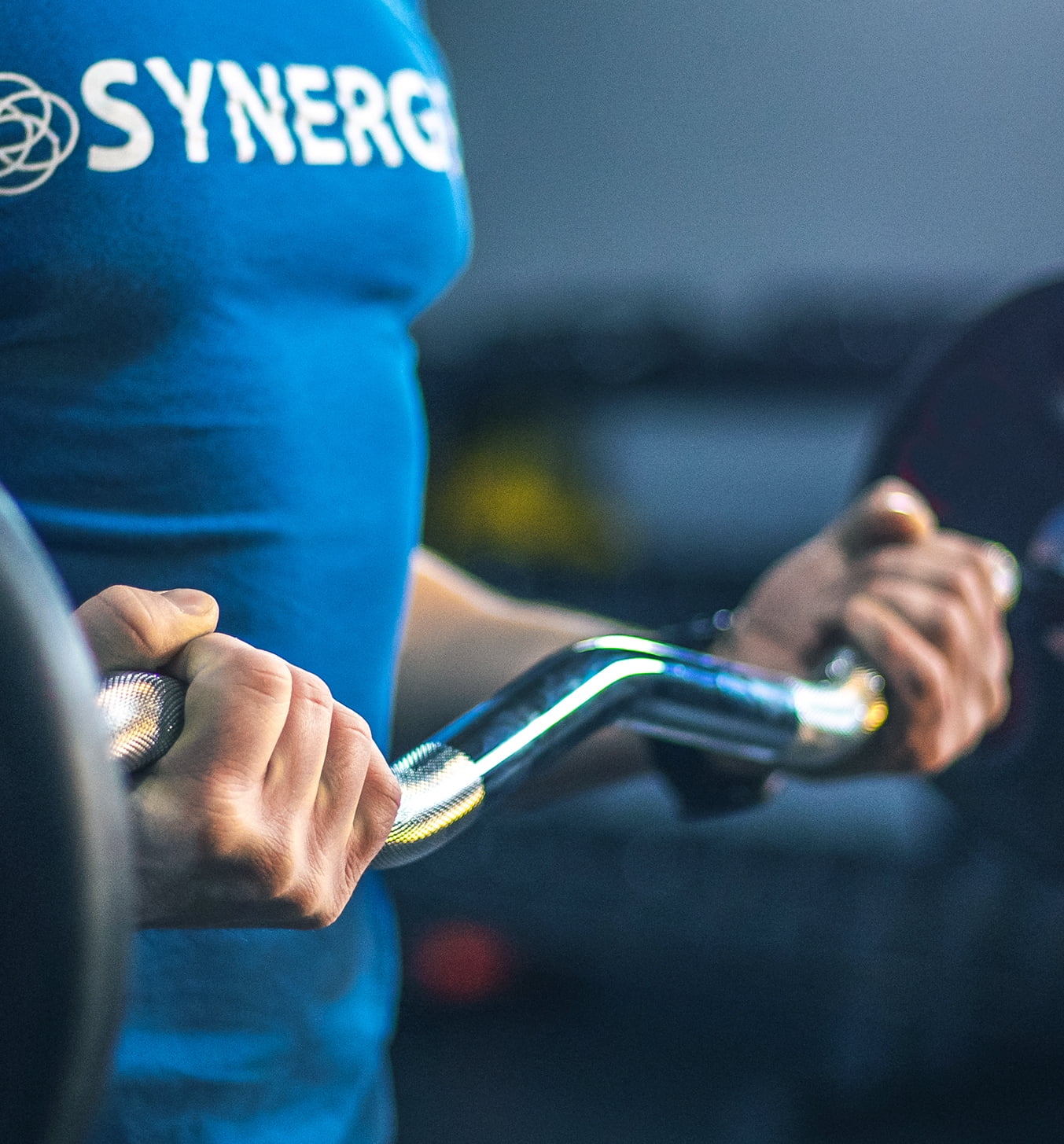 Synergee Fixed 10LB Easy Curl Bar Pre Weighted Curved Steel Bar with Rubber Weights - Fixed Weight