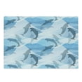 thumbnail image 1 of Sea Animals Cutting Board, Dolphin Fish Pattern Silhouette Under the Sea Waves in Contemporary Design, Decorative Tempered Glass Cutting and Serving Board, Large Size, Blue and Grey, by Ambesonne, 1 of 1